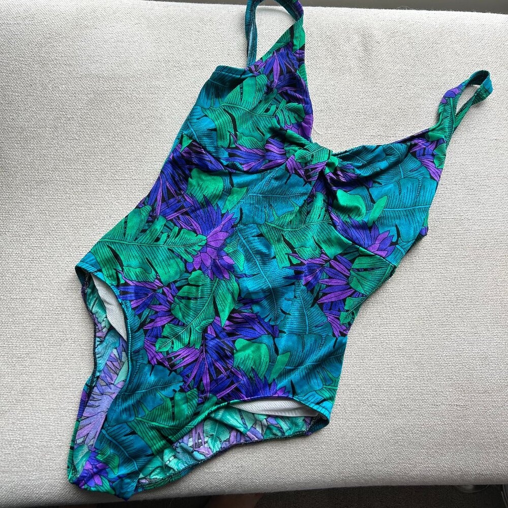 Beautiful tropical print vintage 90s swimsuit
